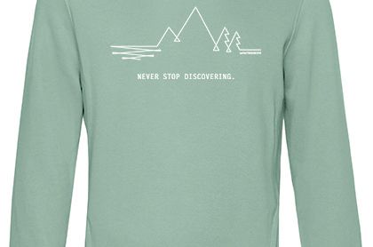 MQ NEVER STOP DISCOVERING - Organic Hoodie Unisex - gruen