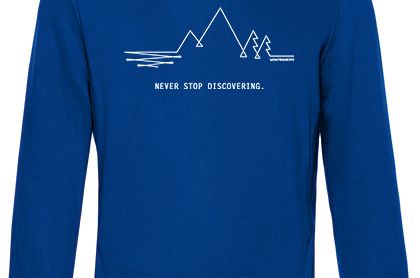 MQ NEVER STOP DISCOVERING - Organic Hoodie Unisex - blau