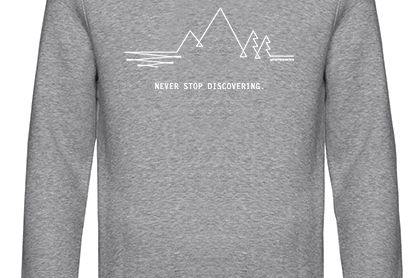 MQ NEVER STOP DISCOVERING - Organic Hoodie Unisex - grau