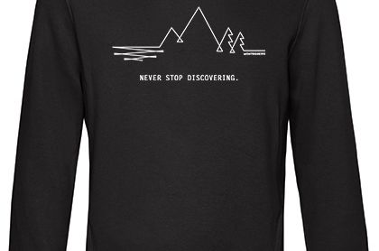 MQ NEVER STOP DISCOVERING - Organic Hoodie Unisex - schwarz