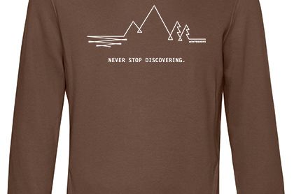 MQ NEVER STOP DISCOVERING - Organic Hoodie Unisex - braun