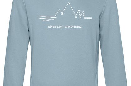 MQ NEVER STOP DISCOVERING - Organic Hoodie Unisex - hellblau